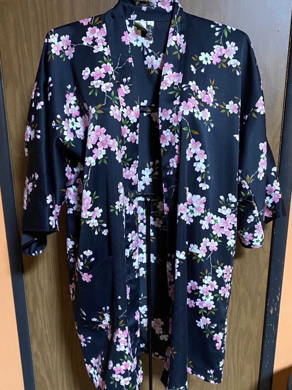 Vintage Cherry Blossom Short Robe-M/L